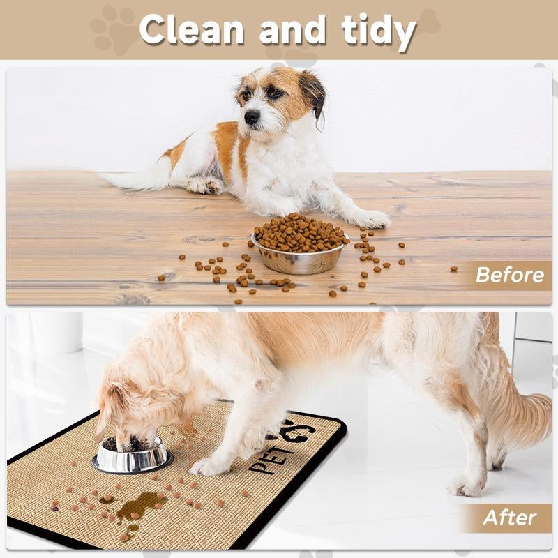 Pet Feeding Mat, Non-Slip Pet Food Mat,Water Absorbent Pet Feeding Pad, Water Dispenser Mat ,Pet Supplies for Dog&Cat ,Dog&Cat Accessories , Quick Dry