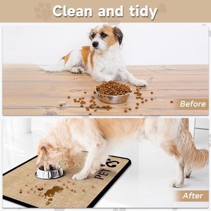 Pet Feeding Mat, Non-Slip Pet Food Mat,Water Absorbent Pet Feeding Pad, Water Dispenser Mat ,Pet Supplies for Dog&Cat ,Dog&Cat Accessories , Quick Dry