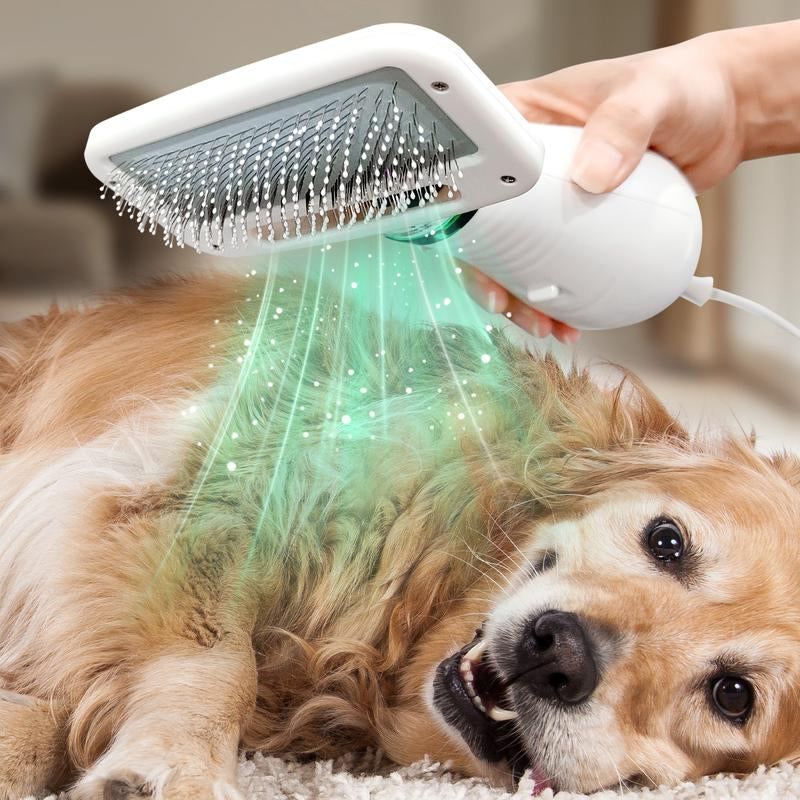 2 in 1 Pet Grooming Brush & Hair Dryer, 300W USB Rechargeable Dog Blower for Small Medium Dogs, Portable Low Noise Drying Comb