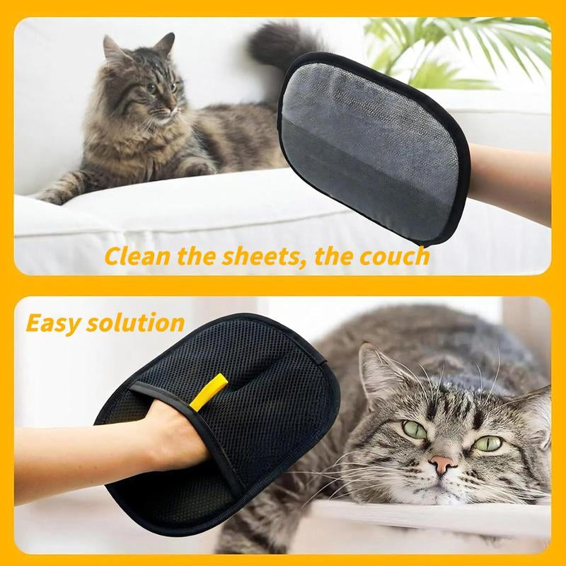 2025 Pet Double Sided Grooming Glove Reusable, Electrostatic Pet Hair Remover Gloves for Dog & Cat, Versatile Grooming Gloves for Washing, Deshedding, Grooming for Couch, Furniture, Carpet, Car Seat