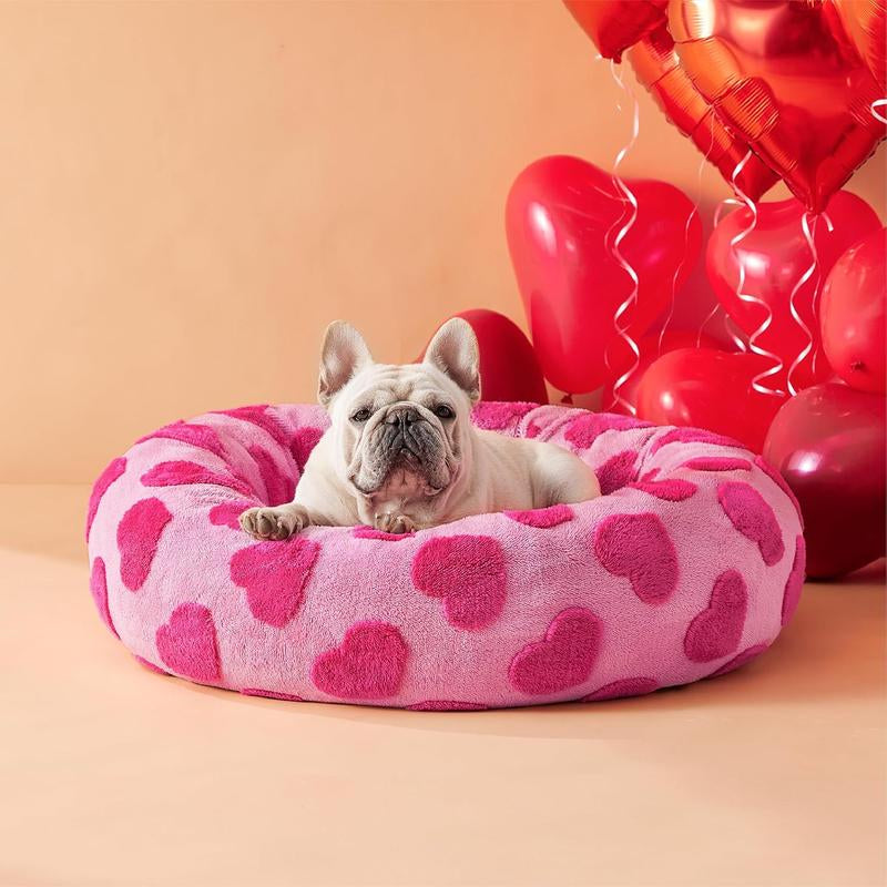 Lesure Warm Donut Bed - Cozy Fluffy Calming Bed for Small/Medium/Large Dogs & Cats, Soft Plush round Pet Bed for Winter Comfort, Washable, Anti-Slip Bottom, Camas Para Perros, Pet Supplies Bedding