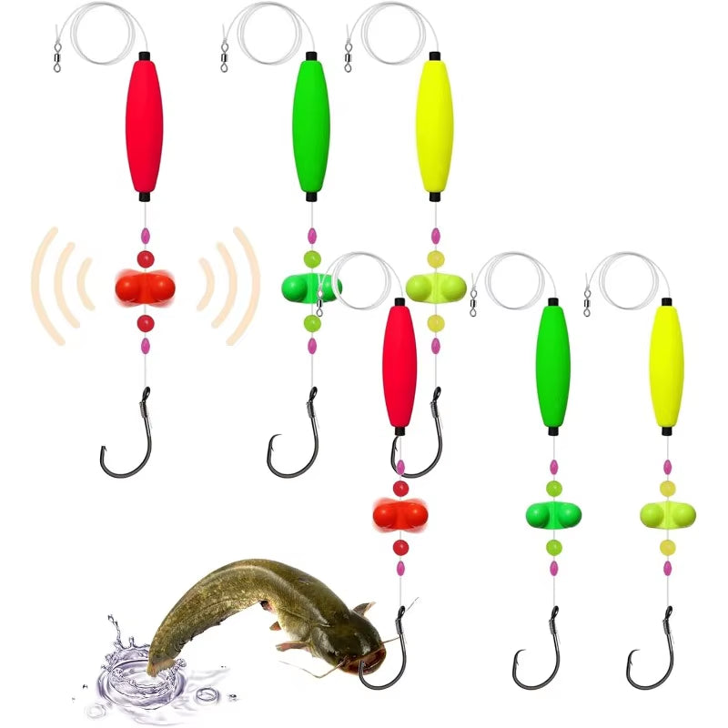 Catfish Fishing Set Catfish Rig Catfishing Tackle Kit Takedown Rigs Catfishs Peg Floats for Catfishing 6/0-8/0 Hooks 23" Length