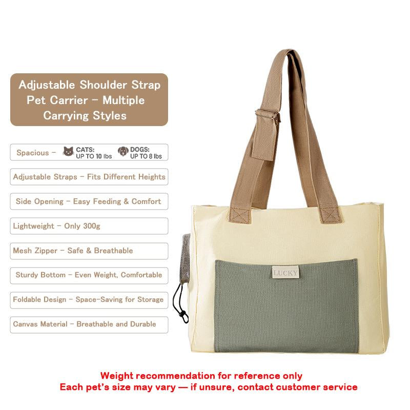 [Hipipet] Cat Bag with Exposed Head, Portable Crossbody, Breathable Canvas Hand-Held Shoulder Bag, Suitable for Small and Medium-Sized Pets, Universal for All Seasons