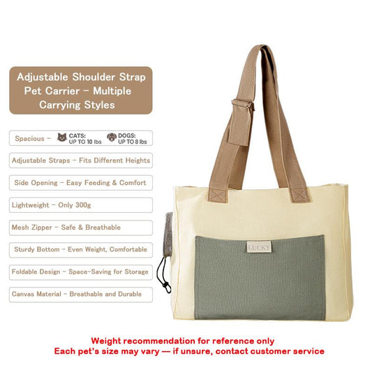 [Hipipet] Cat Bag with Exposed Head, Portable Crossbody, Breathable Canvas Hand-Held Shoulder Bag, Suitable for Small and Medium-Sized Pets, Universal for All Seasons