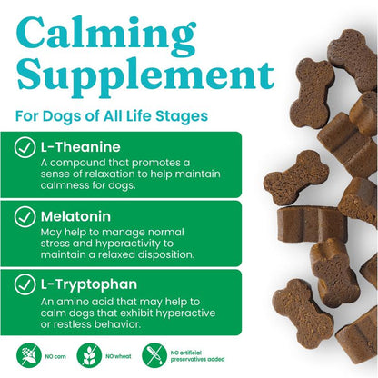 Solid Gold Calming Chews for Dogs, Gut & Immune Support Supplement + Melatonin for Chill Pups
