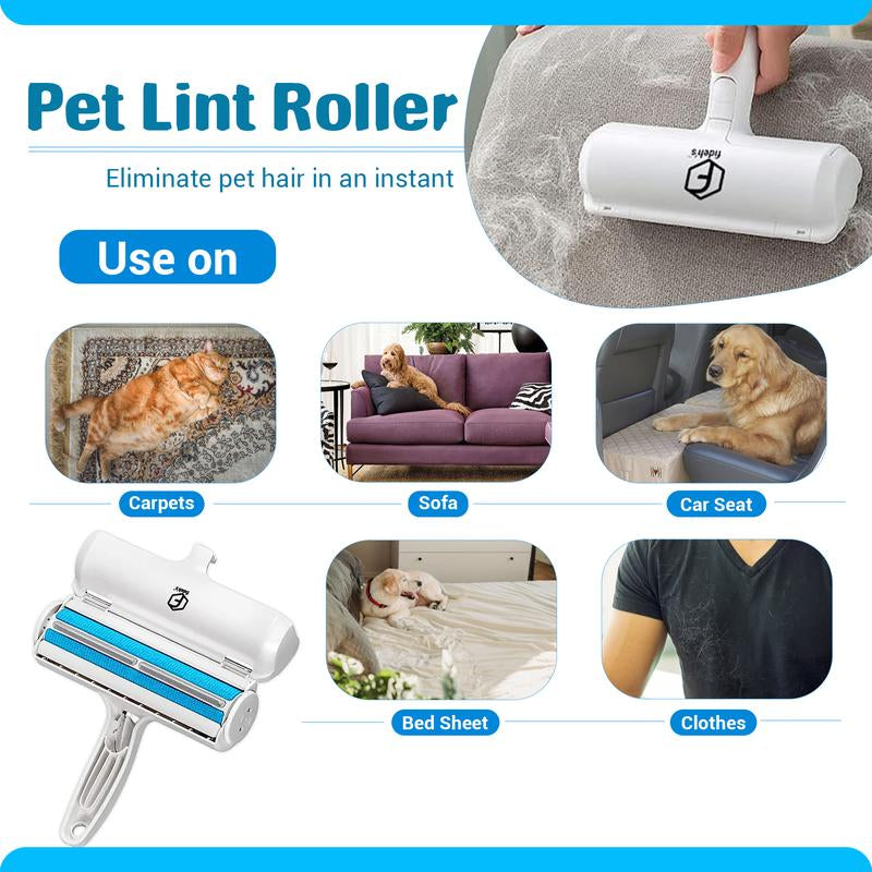 FIDEH’S 4-In-1 Pet Supplies-Reusable Cat and Dog Hair Remover Brush +Pet Grooming Double Sided Shedding Brush+Pet Nails Clippers & Trimmers+Razor Sharp Blade+Nylon Pet Collar for Medium Dogs (4Pcs Pink)