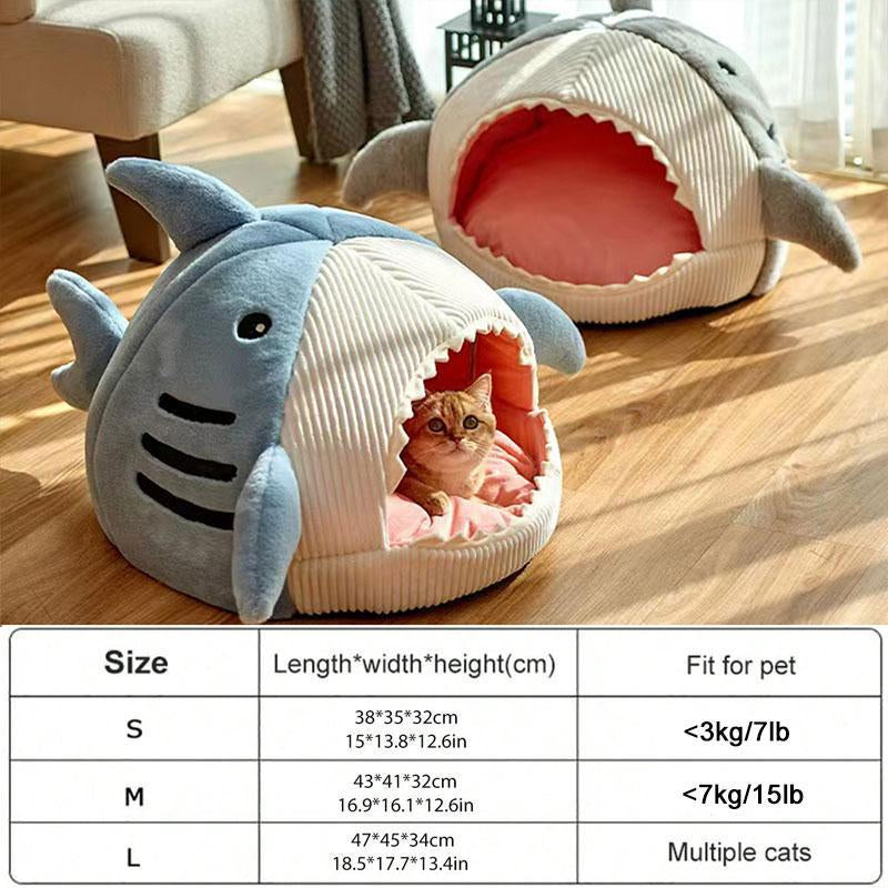 Winter Warm Pet Bed, Spring Shark Design Soft Cat Bed Room Decor, Cute Shark Designed Breathable Dog Bed, Pet Supplies for Indoor Use, Summer Gift, Dog Accessories, Cat Stuff