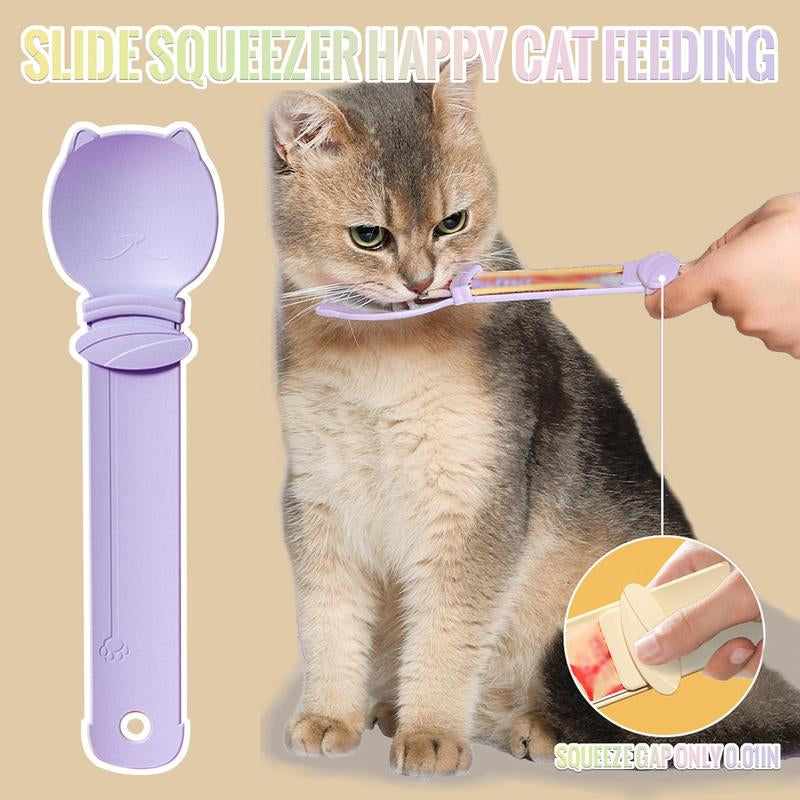 4Pcs Cat Treat Squeeze Spoon Multifunctional Dispenser for for Wet Food, Licky Treats & Puree Tubes, Easy Feeding and Storage with with Extra Long Handle Design, Cat Accessories