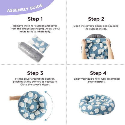 Lesure Warm Donut Bed - Cozy Fluffy Calming Bed for Small/Medium/Large Dogs & Cats, Soft Plush round Pet Bed for Winter Comfort, Washable, Anti-Slip Bottom, Camas Para Perros, Pet Supplies Bedding