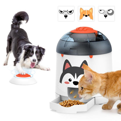 Potaroma Pet Puzzle Feeder Toy, Interactive IQ Training, Electronic Dog & Cat Toys, Automatic Rechargeable Treat Dispenser, Push Remote for Food Dispensing for All Breeds, 280Ml Capacity