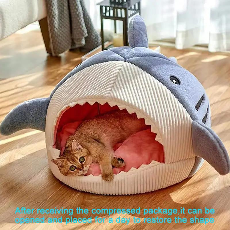 Winter Warm Pet Bed, Spring Shark Design Soft Cat Bed Room Decor, Cute Shark Designed Breathable Dog Bed, Pet Supplies for Indoor Use, Summer Gift, Dog Accessories, Cat Stuff