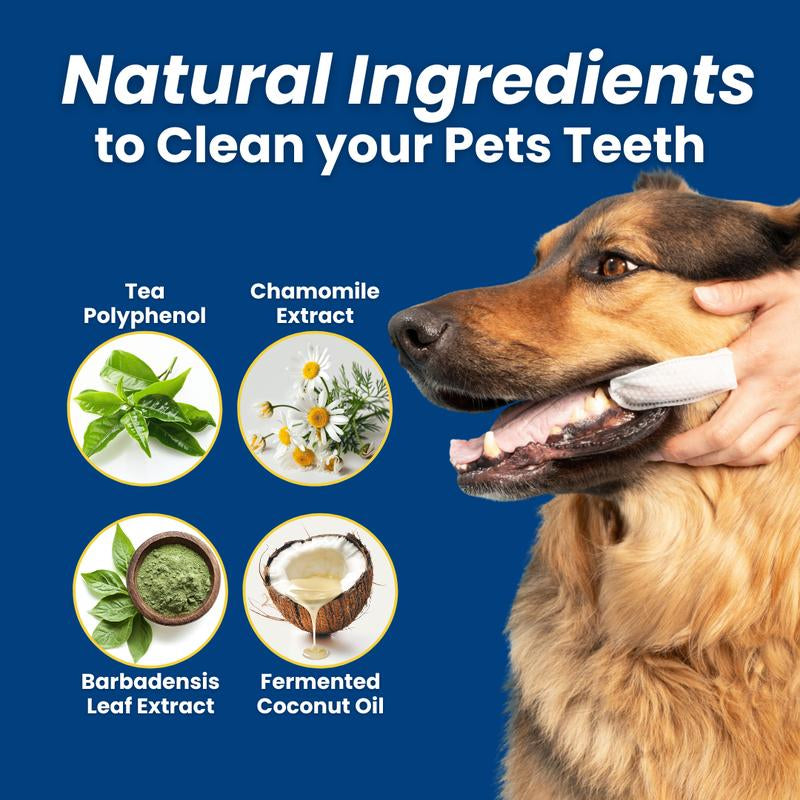 Dr. Paws Choice: Pet Care Finger Wipes for Dental, Ear, and Eye Hygiene. Grooming Cleaner
