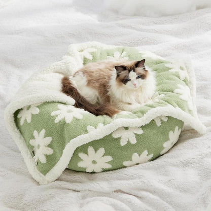 Lesure Waterproof Pet Blanket for Dogs & Cats - Cozy Winter Dual-Sided Jacquard Shag & Sherpa Fleece, 3D Textured Cloud Pattern, Machine Washable, Durable & Portable for Cold Weather Comfort, Soft Couch Protector & Bed Mat