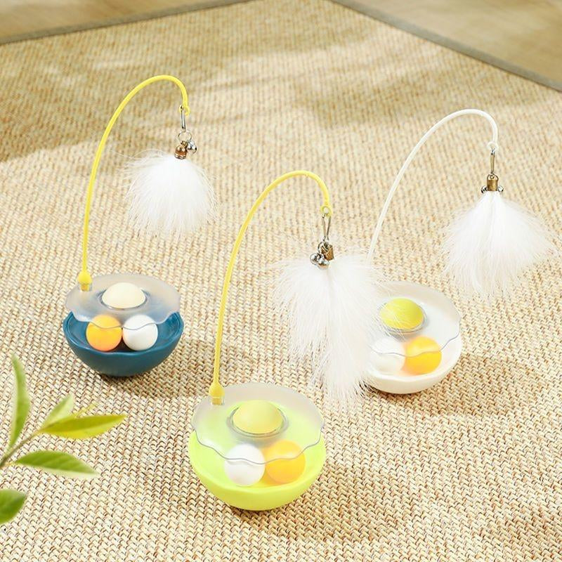 Cat Toy Self-Entertainment Boredom Relief Teaser Wand Cat Kitten Tumbler Spinner Ball Pet Cat Play Supplies for Kittens Interactive Chew-Resistant Pumpkin Toy Interactive Electric Rolling Cat Toy Catoys USB USB Rechargeable Geometric Cat Toy