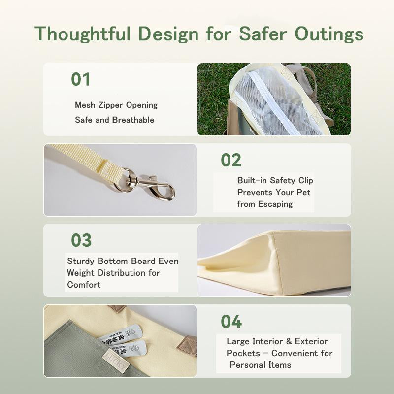 [Hipipet] Cat Bag with Exposed Head, Portable Crossbody, Breathable Canvas Hand-Held Shoulder Bag, Suitable for Small and Medium-Sized Pets, Universal for All Seasons