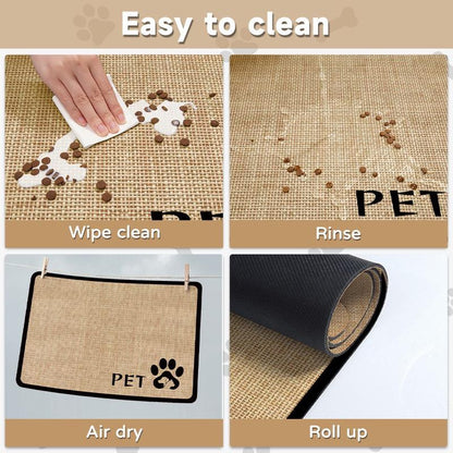 Pet Feeding Mat, Non-Slip Pet Food Mat,Water Absorbent Pet Feeding Pad, Water Dispenser Mat ,Pet Supplies for Dog&Cat ,Dog&Cat Accessories , Quick Dry
