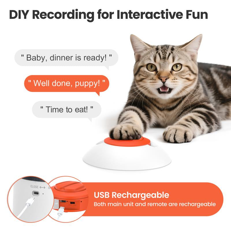 Potaroma Pet Puzzle Feeder Toy, Interactive IQ Training, Electronic Dog & Cat Toys, Automatic Rechargeable Treat Dispenser, Push Remote for Food Dispensing for All Breeds, 280Ml Capacity