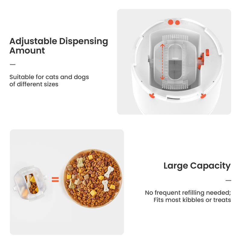 Potaroma Pet Puzzle Feeder Toy, Interactive IQ Training, Electronic Dog & Cat Toys, Automatic Rechargeable Treat Dispenser, Push Remote for Food Dispensing for All Breeds, 280Ml Capacity