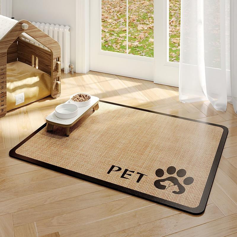 Pet Feeding Mat, Non-Slip Pet Food Mat,Water Absorbent Pet Feeding Pad, Water Dispenser Mat ,Pet Supplies for Dog&Cat ,Dog&Cat Accessories , Quick Dry