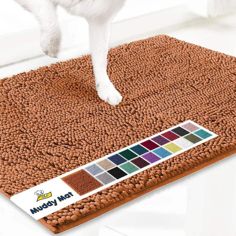Muddy Mat® Shown on TV – Super Absorbent Microfiber Dog Door Mat for Muddy Paws, Non-Slip Washable Pet Rug, Quick Dry Chenille Entryway Carpet, Machine Washable Indoor Outdoor Mat