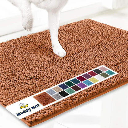 Muddy Mat® Shown on TV – Super Absorbent Microfiber Dog Door Mat for Muddy Paws, Non-Slip Washable Pet Rug, Quick Dry Chenille Entryway Carpet, Machine Washable Indoor Outdoor Mat