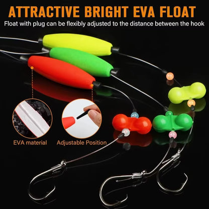 Catfish Fishing Set Catfish Rig Catfishing Tackle Kit Takedown Rigs Catfishs Peg Floats for Catfishing 6/0-8/0 Hooks 23" Length