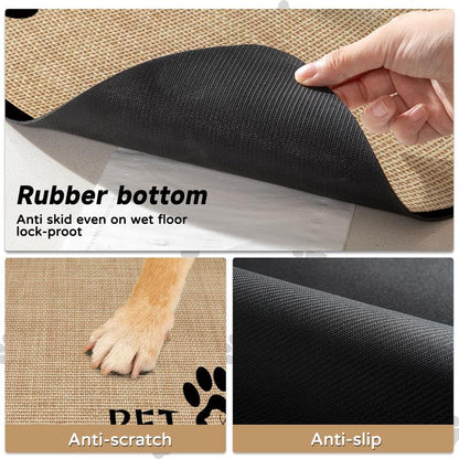 Pet Feeding Mat, Non-Slip Pet Food Mat,Water Absorbent Pet Feeding Pad, Water Dispenser Mat ,Pet Supplies for Dog&Cat ,Dog&Cat Accessories , Quick Dry