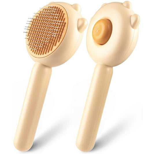 Petlit Cat Brush with Release Button for Effortless Grooming - Self Cleaning Brush for Long and Short Haired Cats and Dogs