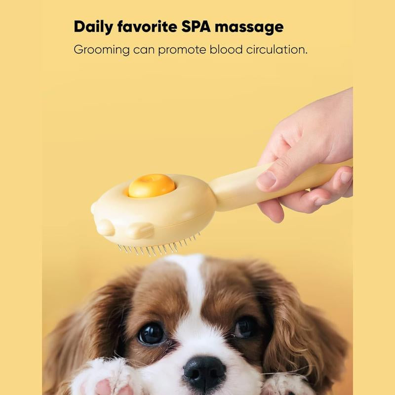 Petlit Cat Brush with Release Button for Effortless Grooming - Self Cleaning Brush for Long and Short Haired Cats and Dogs