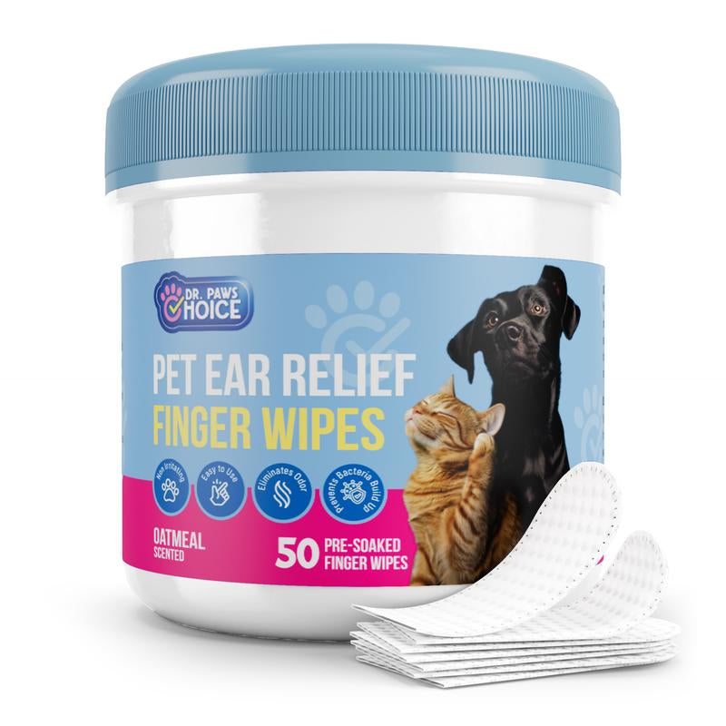 Dr. Paws Choice: Pet Care Finger Wipes for Dental, Ear, and Eye Hygiene. Grooming Cleaner