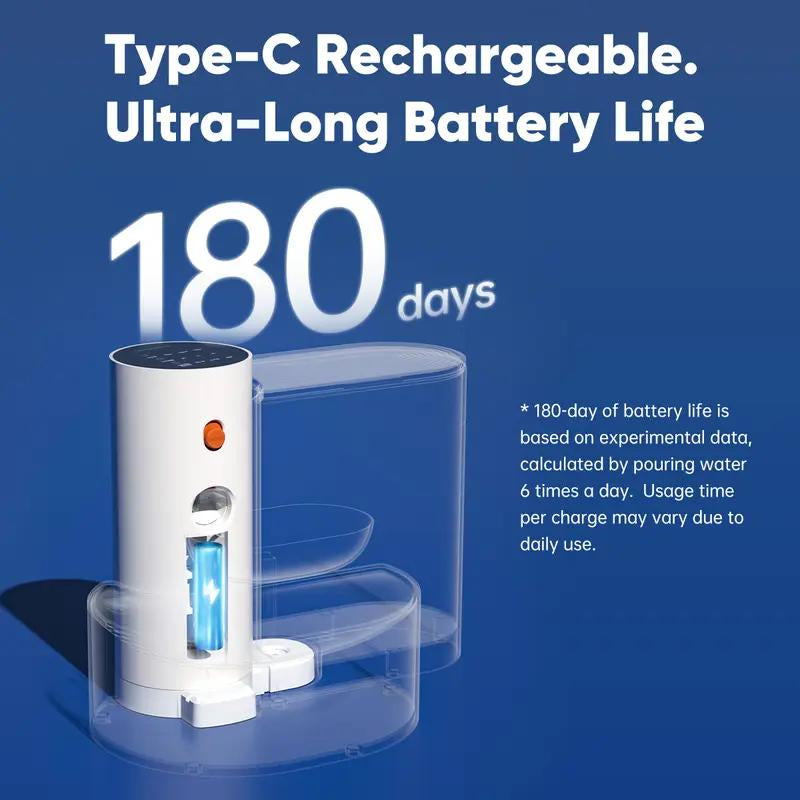 Acyacy Automatic Wireless Pet Water Fountain, Stainless Steel Bowl,2025 New Arrival, 3L Large, Rechargeable Feeding Dispenser with Anti-Accidental Touch Mode, No Filter, Cozyvibes Petlife