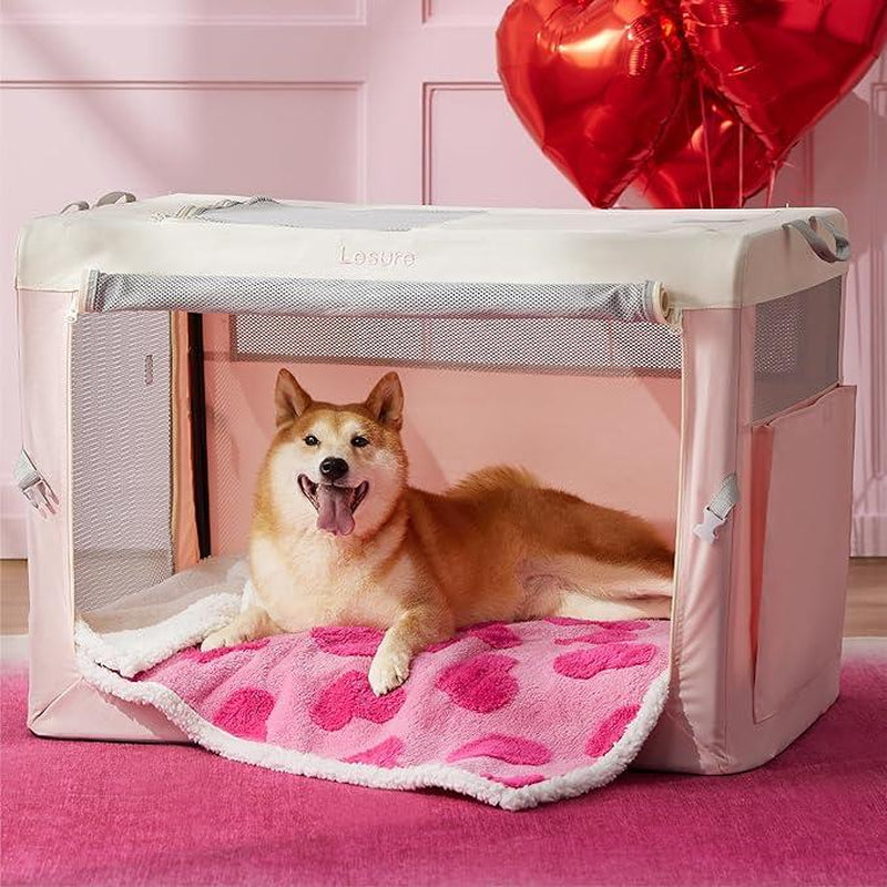 Lesure Waterproof Pet Blanket for Dogs & Cats - Cozy Winter Dual-Sided Jacquard Shag & Sherpa Fleece, 3D Textured Cloud Pattern, Machine Washable, Durable & Portable for Cold Weather Comfort, Soft Couch Protector & Bed Mat