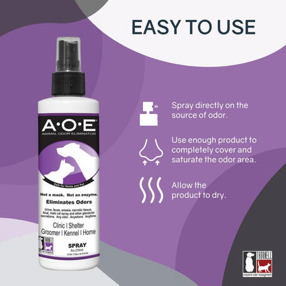 Basic Pet Care Kit with Spray [2 Piece] A.O.E. 8Oz Spray and Apricot K.O.E. 16Oz Concentrate