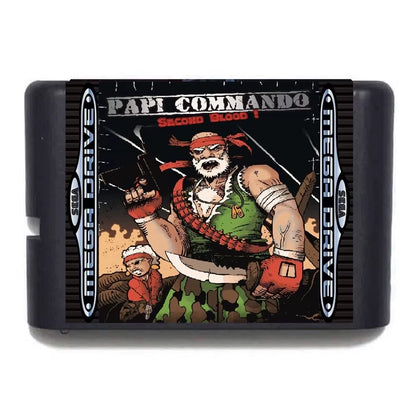 Papi Commando: Second Blood 16BIT MD Game Card for Mega Drive Full Version
