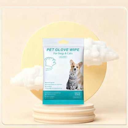 Pet Glove Wipes: Rinse-Free, Hypoallergenic Formula for Daily Cleaning of Cats and Dogs, Suitable for Daily Care & On-The-Go Use – a Must-Have for Household Pets Grooming Products Cleaner