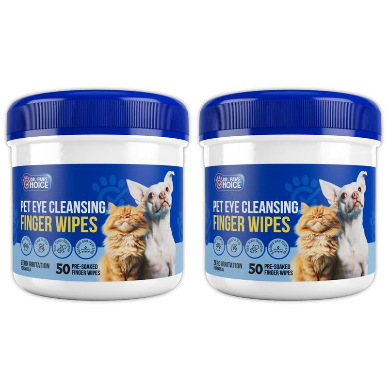 Dr. Paws Choice: Pet Care Finger Wipes for Dental, Ear, and Eye Hygiene. Grooming Cleaner