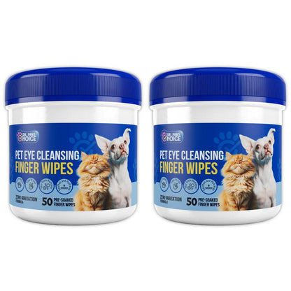 Dr. Paws Choice: Pet Care Finger Wipes for Dental, Ear, and Eye Hygiene. Grooming Cleaner
