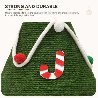 YITAHOME Cat Scratching Post with Cat House for Indoor Kitten, 32" Small Cat Tree Tower with Large Sisal, Cute Hanging Ball, Green Sisal Cat Scratcher