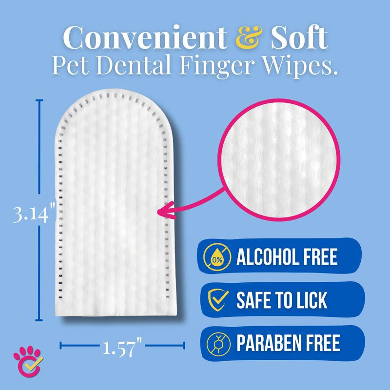 Dr. Paws Choice: Pet Care Finger Wipes for Dental, Ear, and Eye Hygiene. Grooming Cleaner