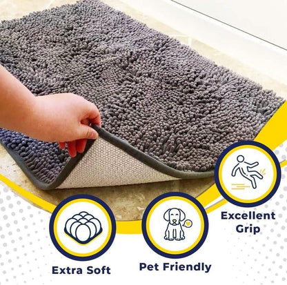 Muddy Mat® Shown on TV – Super Absorbent Microfiber Dog Door Mat for Muddy Paws, Non-Slip Washable Pet Rug, Quick Dry Chenille Entryway Carpet, Machine Washable Indoor Outdoor Mat