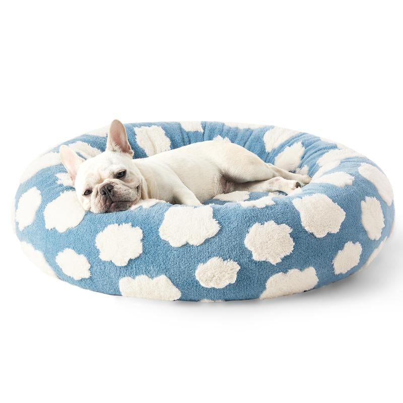 Lesure Warm Donut Bed - Cozy Fluffy Calming Bed for Small/Medium/Large Dogs & Cats, Soft Plush round Pet Bed for Winter Comfort, Washable, Anti-Slip Bottom, Camas Para Perros, Pet Supplies Bedding