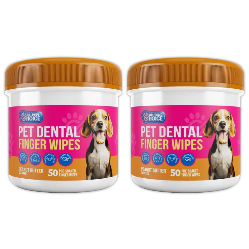 Dr. Paws Choice: Pet Care Finger Wipes for Dental, Ear, and Eye Hygiene. Grooming Cleaner
